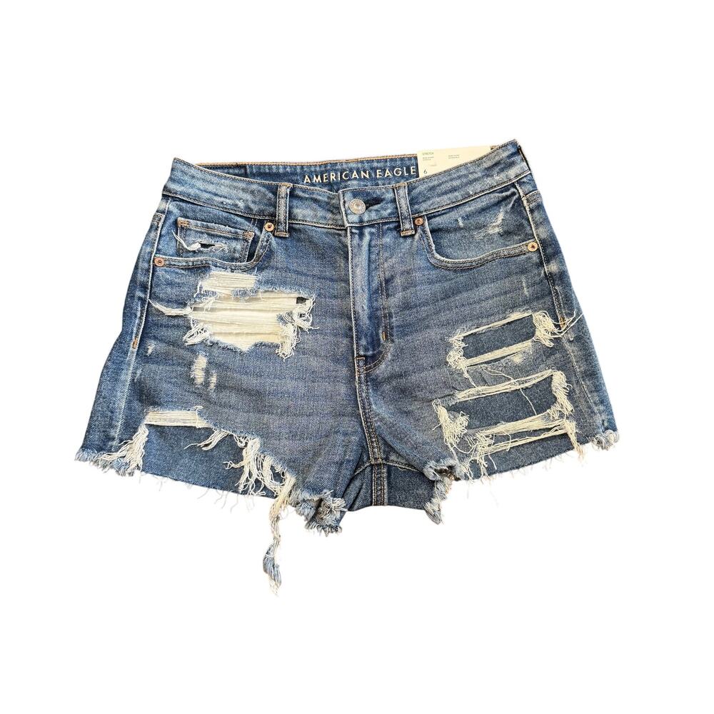 American Eagle AE Super High Rise Mom Denim Short Size 6 NWT